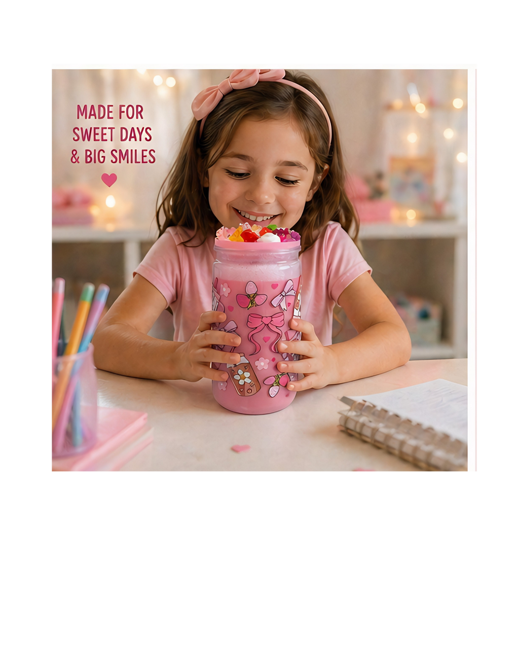 Strawberry Milk Snow Globe Tumbler 16 oz – Custom Liquid Effect Cup with Decorated Lid
