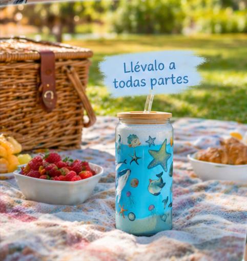 Snow Globe de Cristal “Ocean Dreams” – Vaso Decorativo con Arena Real y Diseño Marino