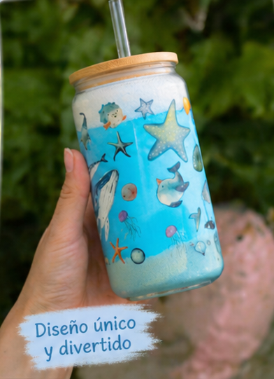 Snow Globe de Cristal “Ocean Dreams” – Vaso Decorativo con Arena Real y Diseño Marino
